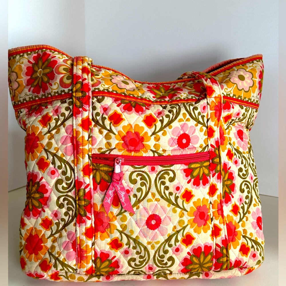 Vera Bradley Large Floral Quilted Multi-Compartment Tote/Diaper/Beach Bag